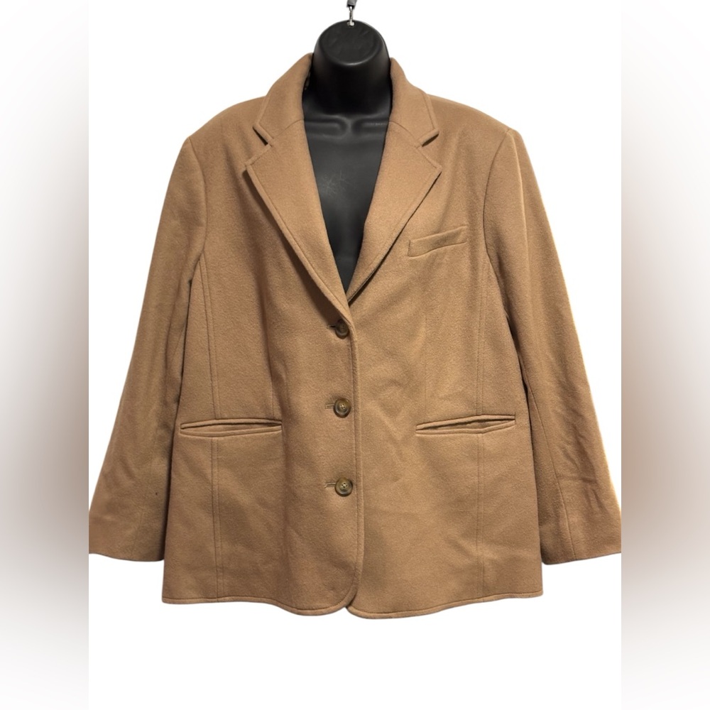 Women's LL Bean Wool Cashmere Tan Blazer